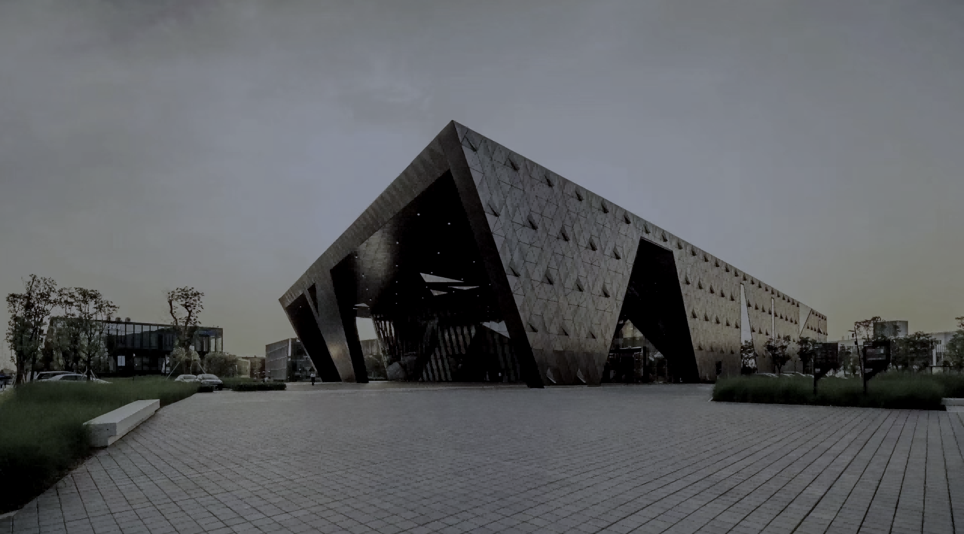 关键词：智慧园区，，科技建筑，，深圳市领星聚优科技;描述：深圳市领星聚优科技智慧园区相关的现代化科技建筑外观，，展现智慧园区的建筑风貌